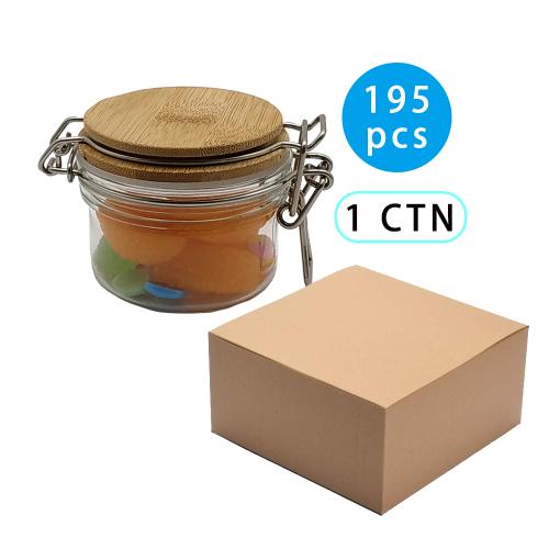 195pcs 100ml plastic jar with bamboo lid Clear Plastic Jars Wide-mouth Storage Containers Empty Refillable Canisters with Lid For Kitchen Dry Goods Nuts Candy Small Accessory 