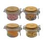 100ml Premium Food Grade Clear PET Jars with Bamboo Silicone Sealed Lid (4 Pack) + Labels