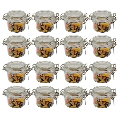 100ml Round Mini PET Jars with RED Lids Storage Jar and Labels (Pack of 16) Food Jar