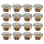 100ml Round Mini PET Jars with RED Lids Storage Jar and Labels (Pack of 16) Food Jar