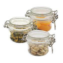 3pcs 100ml Airtight Jar, Spice PET Jar With Leak Proof Rubber Gasket And Hinged Lid For Home,3Pcs A Set