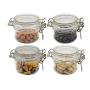 100ml  Small PET Jars With Airtight Lids, PET Spice Jars - Leak Proof Rubber Gasket and Hinged Lid for Home and Kitchen, Small PET Containers with Lids for Party Favors (4 Pack)