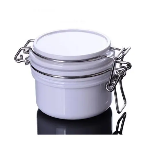 Pot de crème cosmétique en plastique cylindrique blanc 100ml Pot de crème cosmétique en plastique cylindrique blanc 100ml