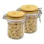 (2 Pièces) Pot en PET Transparent 250ml avec Bouchon en Bois Bambou, Remplacement de Pot en PET (2 Pièces) Pot en PET Transparent 250ml avec Bouchon en Bois Bambou, Remplacement de Pot en PET