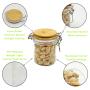 (2 Pack) 250ml Clear PET Jar with Bamboo wooden Cap,plastic Pet Jar Replacement