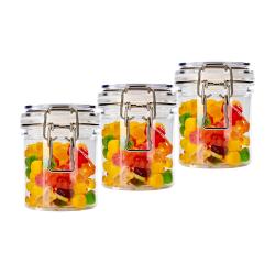 Fashion small size mini shape sugar 250ml 3pcs jam plastic pet jars wholesale 