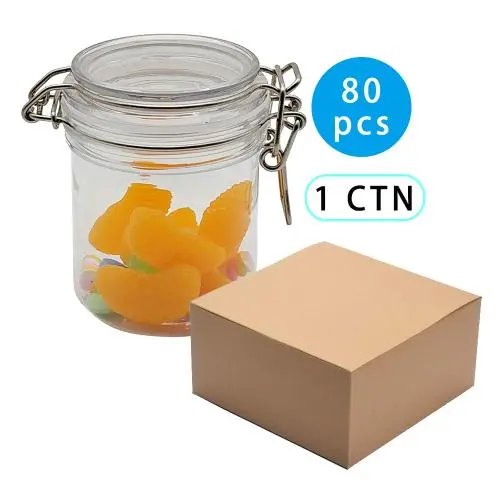 Bocaux en PET Transparent 250 ml x 80 Pièces - Récipients de Rangement pour Thé, Café, Graines, Sucre, Sel