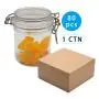 Bocaux en PET Transparent 250 ml x 80 Pièces - Récipients de Rangement pour Thé, Café, Graines, Sucre, Sel