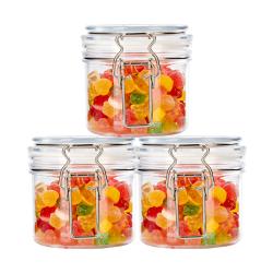 350ml 12 oz 3 pcs Food Grade Plastic PET Honey Jar Packaging with Lid