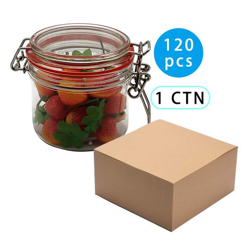 120pcs 350ml Clear PET Jar Seasoning Container Coffee Storage Tank  Sugar Tea Spice Jars with Lids Kitchen Storage Containers