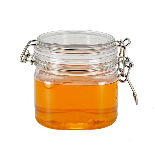 400ml Square Honey Jar PET Jar Silver Metal Lid by Packaging Storage jar For You 