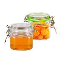 400ml 2pcs Square Pet Food Storage Replacement Containers with Lids Set of Two Honey Pet Jars