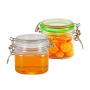 400ml 2pcs Square Pet Food Storage Replacement Containers with Lids Set of Two Honey Pet Jars