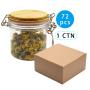 72pcs PET Jars 450ml Round Bamboo Lid Plastic Jar Clear Spice Jars Sealed Canister Food Storage Container for Loose Tea Coffee Bean Sugar Salt