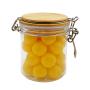 500ml High Round Pet Airtight Canister Storage Jar Bamboo Lid Jar Candy plastic pet Jar