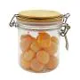 500ml Food Storage Container, Sealed Cans Dried Fruit Sealed Replacement Plastic Pet Jar Wooden Lid Storage Tank, Good Sealing, PET Bottle, Transparent