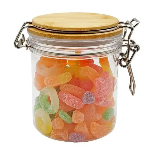 500ml PET Jar with Airtight Seal Wood Lid Clear Candy Jar Mason Jars Food Storage Canister for Serving Tea Coffee Spice Sugar Salt 500ml PET Jar with Airtight Seal Wood Lid Clear Candy Jar Mason Jars Food Storage Canister for Serving Tea Coffee Spice Sugar Salt