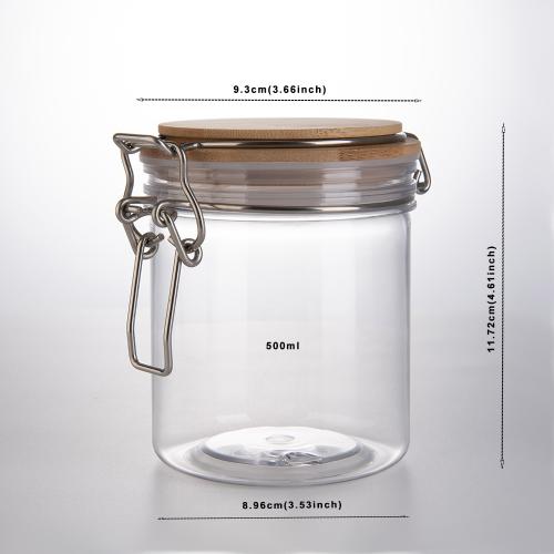 Creative Round Transparent Sealed Can Kitchen Condiment PET Jar Cereals Tea Food Honey Storage Bottle Tea Container Can Reused,500Ml 2pcs Creative Round Transparent Sealed Can Kitchen Condiment PET Jar Cereals Tea Food Honey Storage Bottle Tea Container Can Reused,500Ml 2pcs