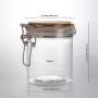 Creative Round Transparent Sealed Can Kitchen Condiment PET Jar Cereals Tea Food Honey Storage Bottle Tea Container Can Reused,500Ml 2pcs