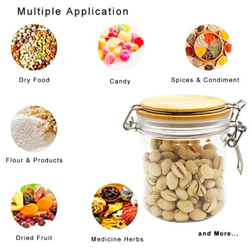 Creative Round Transparent Sealed Can Kitchen Condiment PET Jar Cereals Tea Food Honey Storage Bottle Tea Container Can Reused,500Ml 2pcs Creative Round Transparent Sealed Can Kitchen Condiment PET Jar Cereals Tea Food Honey Storage Bottle Tea Container Can Reused,500Ml 2pcs