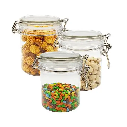 Button Cork Food Candy Storage Tank Kitchen PET Storage Tank Grains Sealed Jar Coffee Tea Containers,Small Button Meng Tank 3packs Button Cork Food Candy Storage Tank Kitchen PET Storage Tank Grains Sealed Jar Coffee Tea Containers,Small Button Meng Tank 3packs