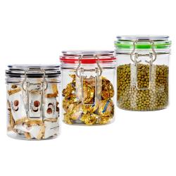 Customizable wholesale plastic buffet jar small food storage pet candy jar for wedding 3pcs