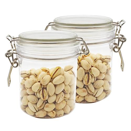 Family Size Custom Oem Empty Honey Peanut Butter Jam Storage Plastic  Jar With Airtight Lid Pasta Jar 2pcs