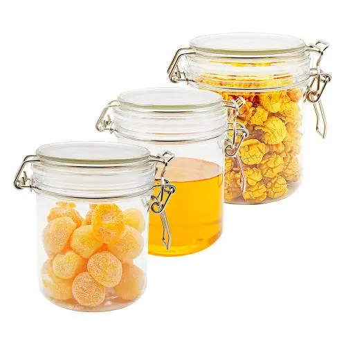 Bocal en Plastique Rond 500ml 3pcs avec Bouchon Animal Jar avec Bouchon pour Miel Contenant avec Bouchon Animal Bocal en Plastique Rond 500ml 3pcs avec Bouchon Animal Jar avec Bouchon pour Miel Contenant avec Bouchon Animal