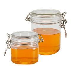 Factory Customization Small Food Grade Round and Square Plastic Pet Honey Jar Set 2pcs