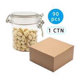 90pcs 500ml H100mm wide mouth Round shape PET plastic can air tight candy storage jar with lids