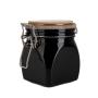 Kitchen Food Storage Jar Airtight Food Storage Jar, 500ml Creative Black Plastic Pet Jar Replacement Storage Tank Sealed Jars with Bamboo Lid