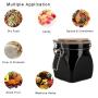 Kitchen Food Storage Jar Airtight Food Storage Jar, 500ml Creative Black Plastic Pet Jar Replacement Storage Tank Sealed Jars with Bamboo Lid