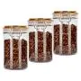 Récipients d'épices ronds de 750ml, 3 pièces, en plastique pour confiture de café ou bonbons, avec couvercle en bois – Récipient d’épices de remplacement. Récipients d'épices ronds de 750ml, 3 pièces, en plastique pour confiture de café ou bonbons, avec couvercle en bois – Récipient d’épices de remplacement.