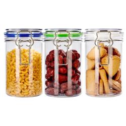 PET 750ml 3pcs round plastic mason jar can Clear plastic candy jar food grade 