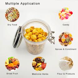Decdeal Food Storage Container Clear PP Container Sealed Can Grain Storage Tank with Lid Sealed Food Jar Box for Storing Grains Beans Sugar Coffee Seeds