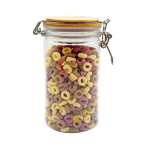 Bocal en plastique alimentaire 1000ml, Pot en céramique étanche avec couvercle en bambou, Réservoir de stockage pour épices, Contenant de cuisine, Bouteille pour café, thé, Caddy étanche. Bocal en plastique alimentaire 1000ml, Pot en céramique étanche avec couvercle en bambou, Réservoir de stockage pour épices, Contenant de cuisine, Bouteille pour café, thé, Caddy étanche.