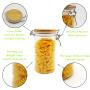 Home Storage Food Grade mason wooden lid Jar 1000ml 3pcs Plastic Pet Container with Metal Clip 