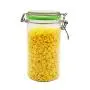 Clear Storage Food Containers for Kitchen Round Plastic Jars with Lids Bulk Food, Beans, Milk Powder, Art Supplies Storage Space Saving (White_C)