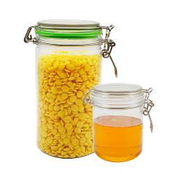 Honey Food jar 1000ml 500ml 2pcs Food plastic pet jar container replacement for packaging honey jelly with stainless locker lid