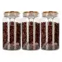 Bocaux en PP Plastique 1500ml 3 Pièces avec Bouchon en Bambou, Étanchés Bocaux en PP Plastique 1500ml 3 Pièces avec Bouchon en Bambou, Étanchés