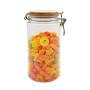 Air Tight Plastic Pet Storage Jar Kitchen Food Containers with bamboo lid 