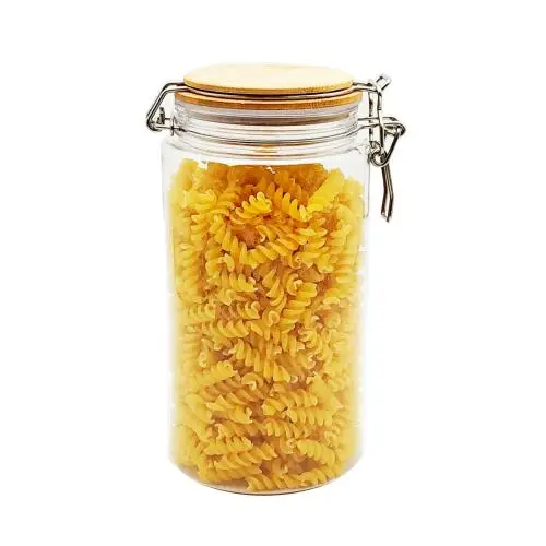 PET Lebensmittelbehälter mit Korkverschluss, Food Storage Gläser, Lebensmittelgeeignete PET Gläser, Dichtungsvorrichtung, T-förmig, 1 Stück, 1500ml