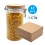 40pcs Factory direct supply recycled plastic jar heat-resisting high Food Grade plastic stash jar with silicone seal bamboo lid