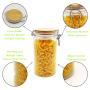 2 Pack 1500ml Airtight PET Jars Food Storage Bamboo Jar With Bamboo Lid 