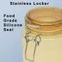 1500ml straight side storage mason bottles sealed amber plastic Pet jar with stainless locker for food storage 1500ml straight side storage mason bottles sealed amber plastic Pet jar with stainless locker for food storage