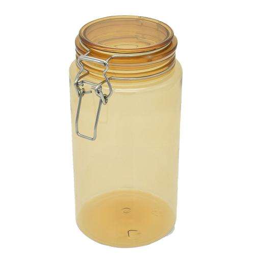 1500ml straight side storage mason bottles sealed amber plastic Pet jar with stainless locker for food storage