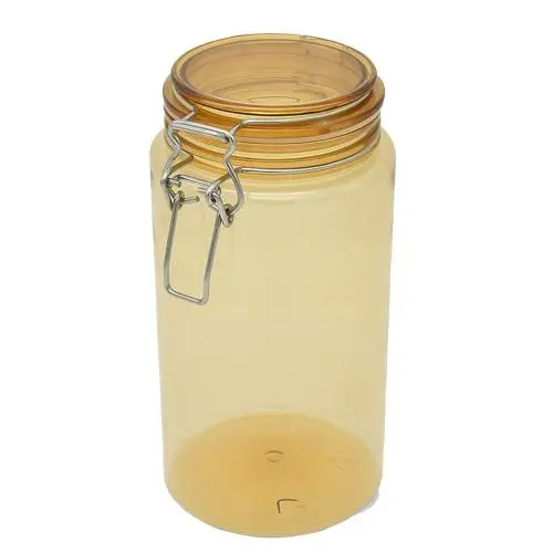 1500ml straight side storage mason bottles sealed amber plastic Pet jar with stainless locker for food storage 1500ml straight side storage mason bottles sealed amber plastic Pet jar with stainless locker for food storage
