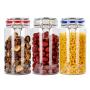 Food Grade 1500ml 3pcs Container With Plastic Seal Cap,PET Food Storage Wide Mouthed Plastic Jar for spaghetti