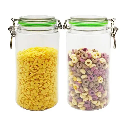 1.5l Clear Empty Plastic Jars - Pack of 2 Large BPA Free Airtight Leak Proof Canisters -PET Jar Food Grade Refillable Holder ? Ideal Containers for Kitchen and Home Storage 1.5l Clear Empty Plastic Jars - Pack of 2 Large BPA Free Airtight Leak Proof Canisters -PET Jar Food Grade Refillable Holder ? Ideal Containers for Kitchen and Home Storage
