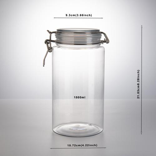 Jar Bottle World Airtight Food Storage Containers, PET Jars with Lids for Serving Candy, Cookie, Rice,Food - Set of 6 Jar Bottle World Airtight Food Storage Containers, PET Jars with Lids for Serving Candy, Cookie, Rice,Food - Set of 6